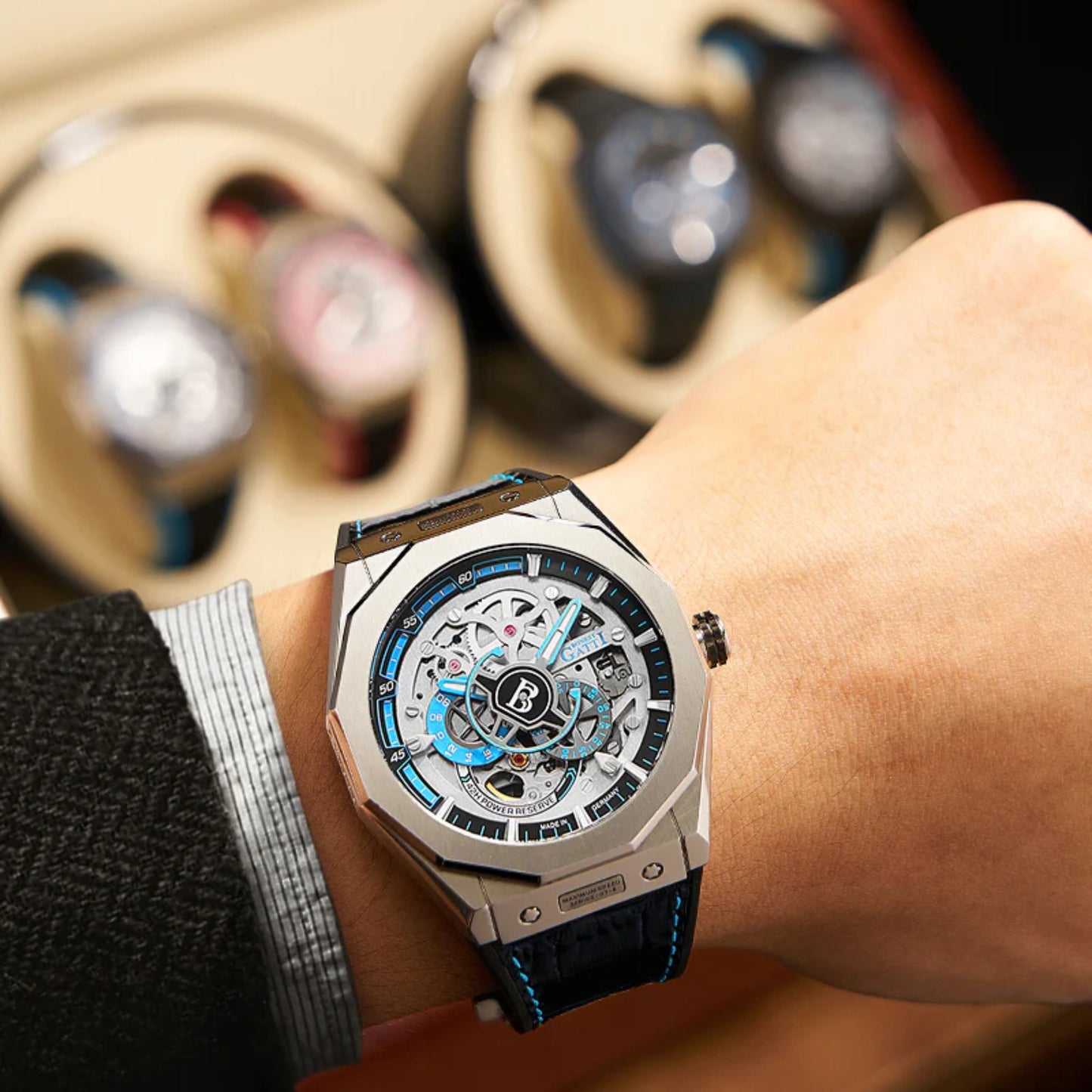Reloj Automático BONEST GATTI BG7601 Cuero - Azul