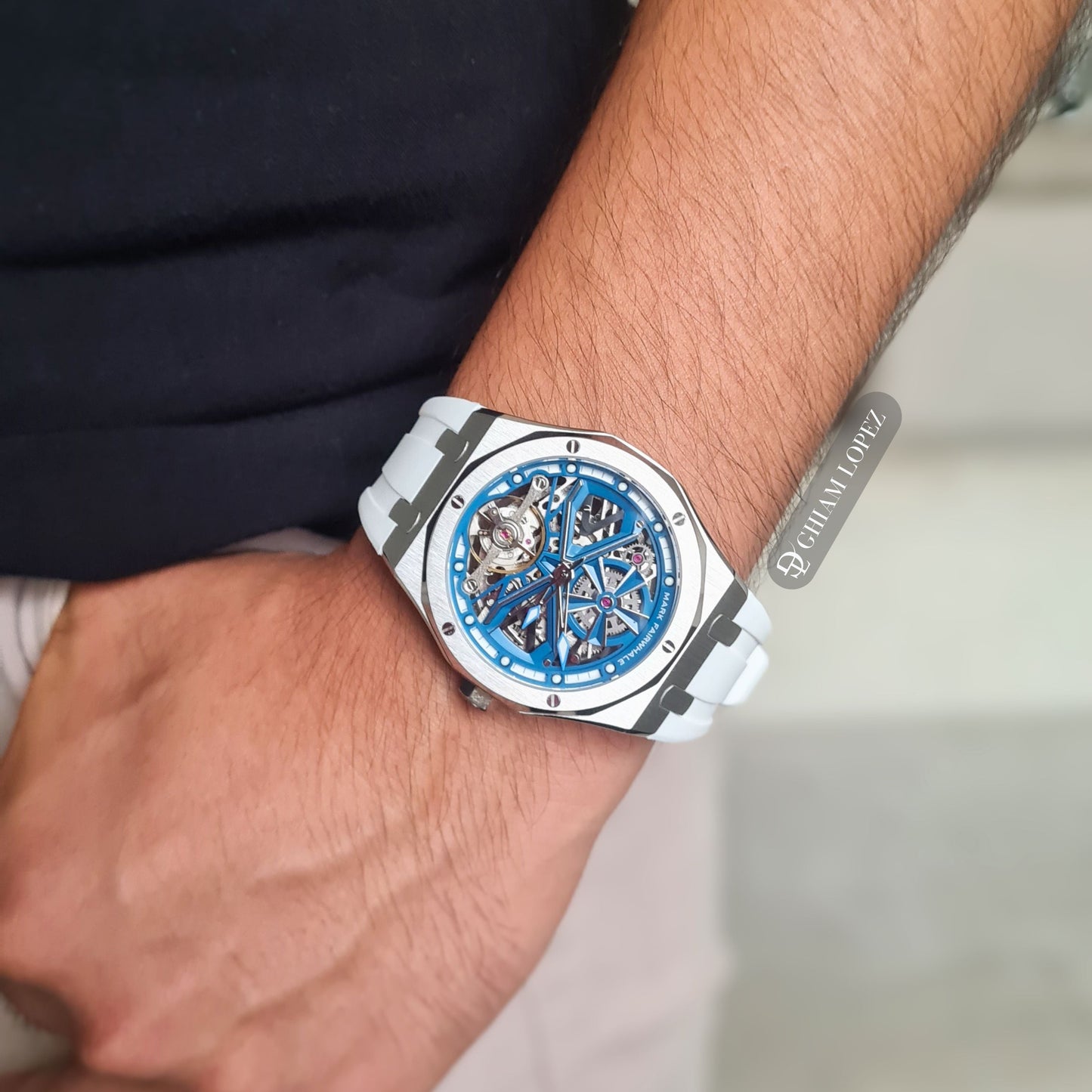 Reloj Automático MARK FAIRWHALE MYSTIC INOX- Blanco Plata