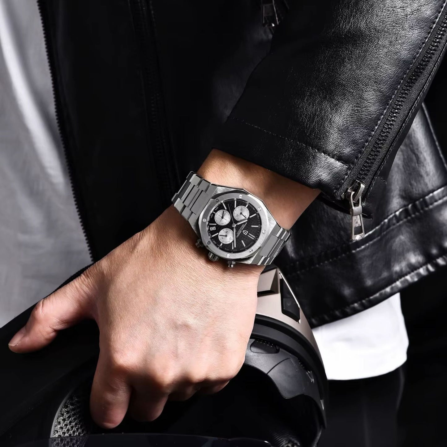 Reloj Cuarzo PAGANI DESIGN AP ROYAL OAK Cronógrafo, PD-1707 - Negro