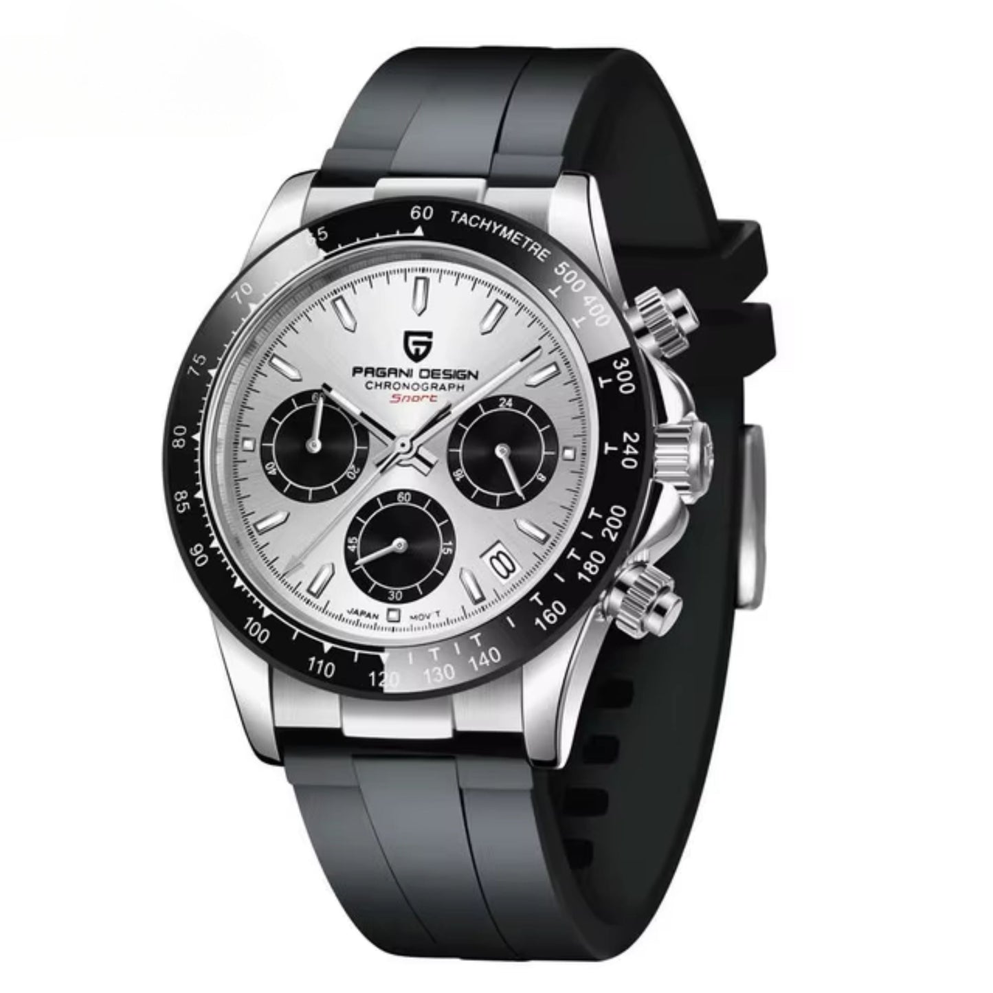 Reloj Cuarzo PAGANI DESIGN DAYTONA Caucho, PD-1664 - Plata Blanco