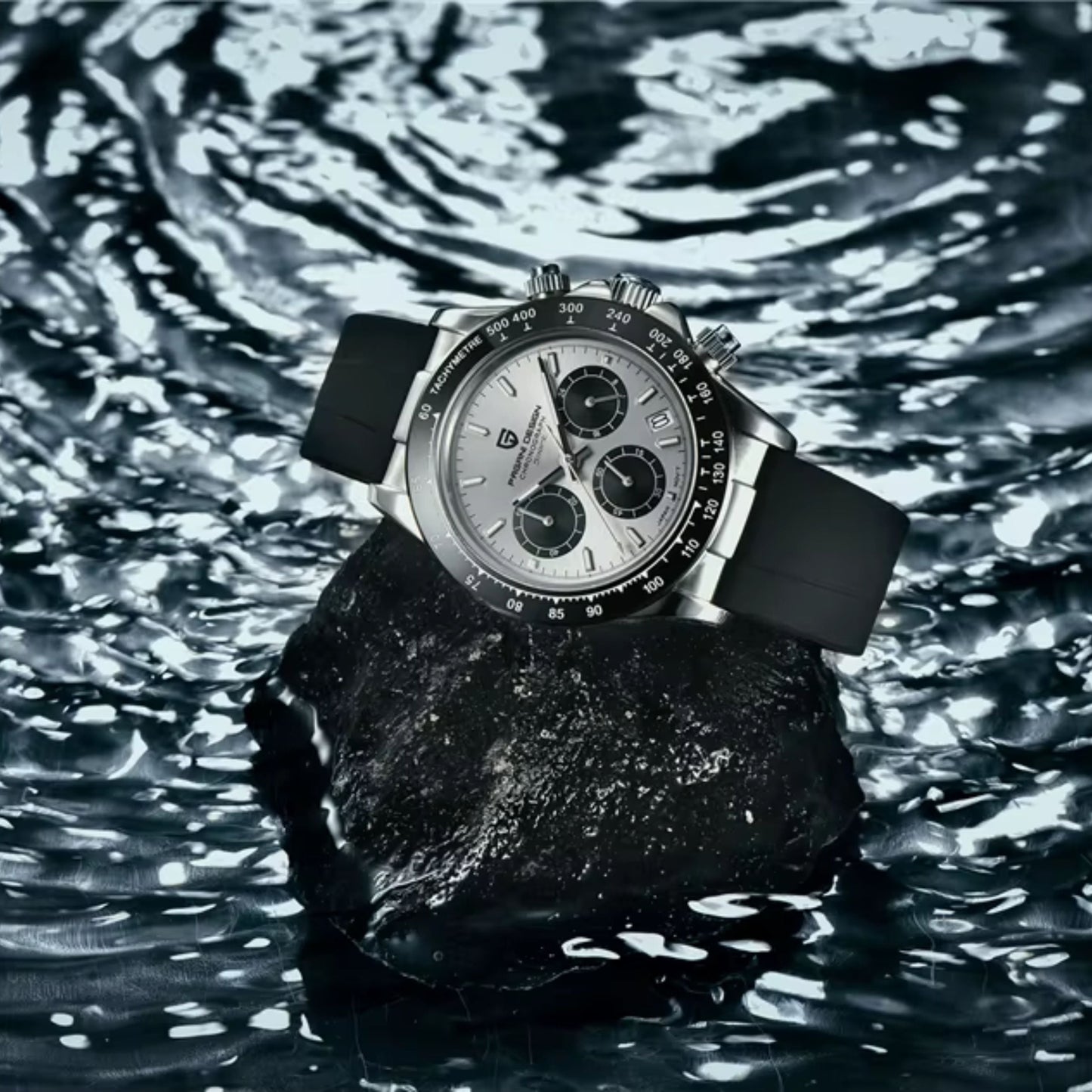 Reloj Cuarzo PAGANI DESIGN DAYTONA Caucho, PD-1664 - Plata Blanco