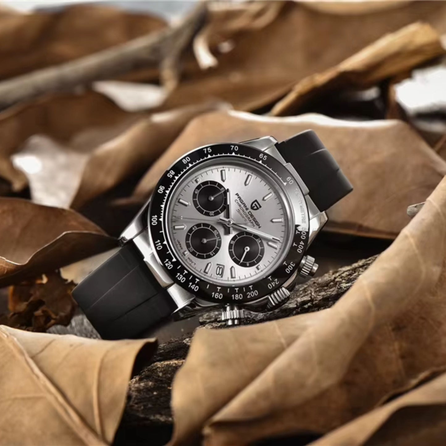 Reloj Cuarzo PAGANI DESIGN DAYTONA Caucho, PD-1664 - Plata Blanco