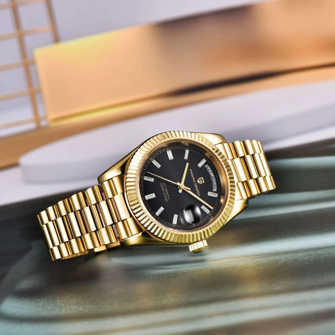 Reloj Automático PAGANI DESIGN DAYDATE 40MM, PD-1783 - Oro Negro