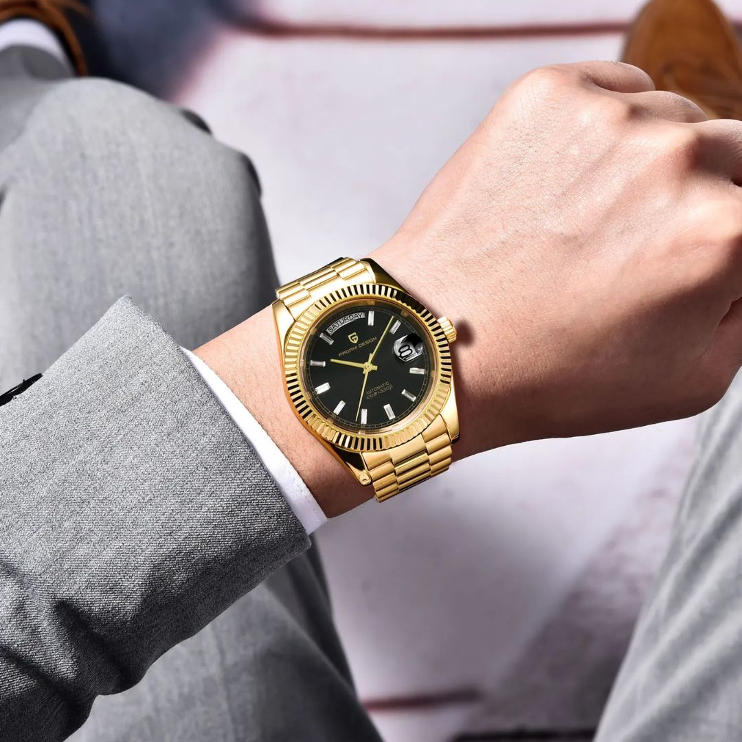 Reloj Automático PAGANI DESIGN DAYDATE 40MM, PD-1783 - Oro Negro