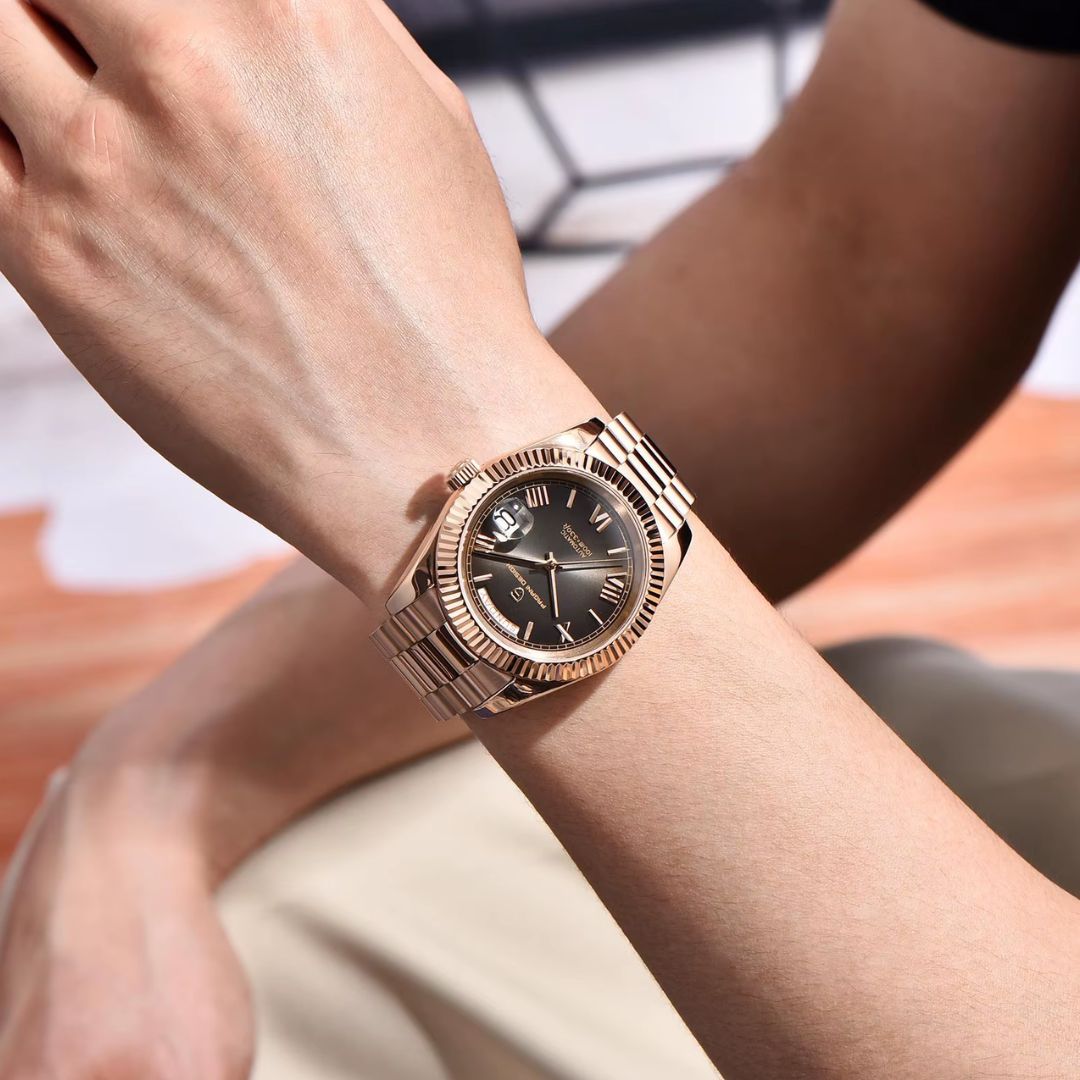 Reloj Automático PAGANI DESIGN DAYDATE 40MM, PD-1783 - Oro Rosa Negro
