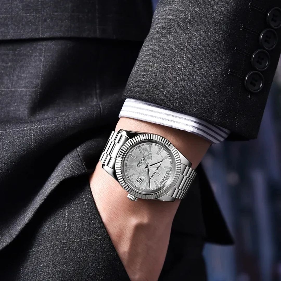 Reloj Automático PAGANI DESIGN DAYDATE 40MM, PD-1783 - Plata Blanco Meteorito