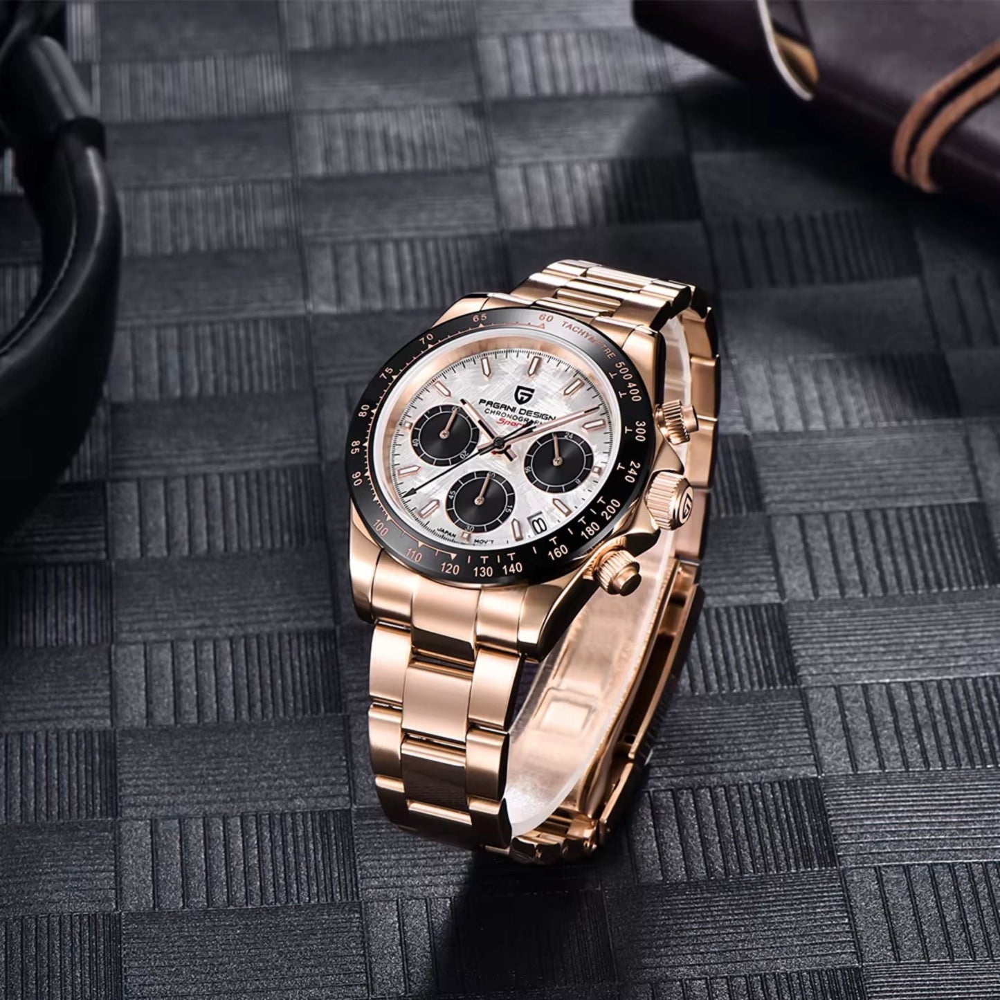 Reloj Cuarzo PAGANI DESIGN DAYTONA Meteorito, PD-1644 - Oro Rosa