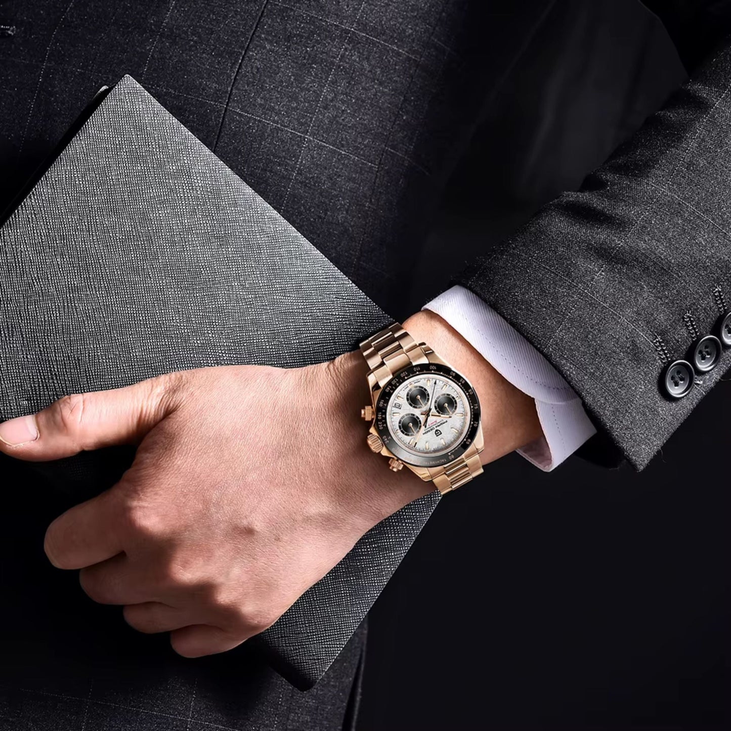 Reloj Cuarzo PAGANI DESIGN DAYTONA Meteorito, PD-1644 - Oro Rosa