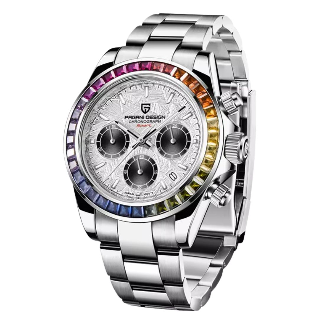 Reloj Cuarzo PAGANI DESIGN DAYTONA RAINBOW, PD-1644 - Blanco Meteorito