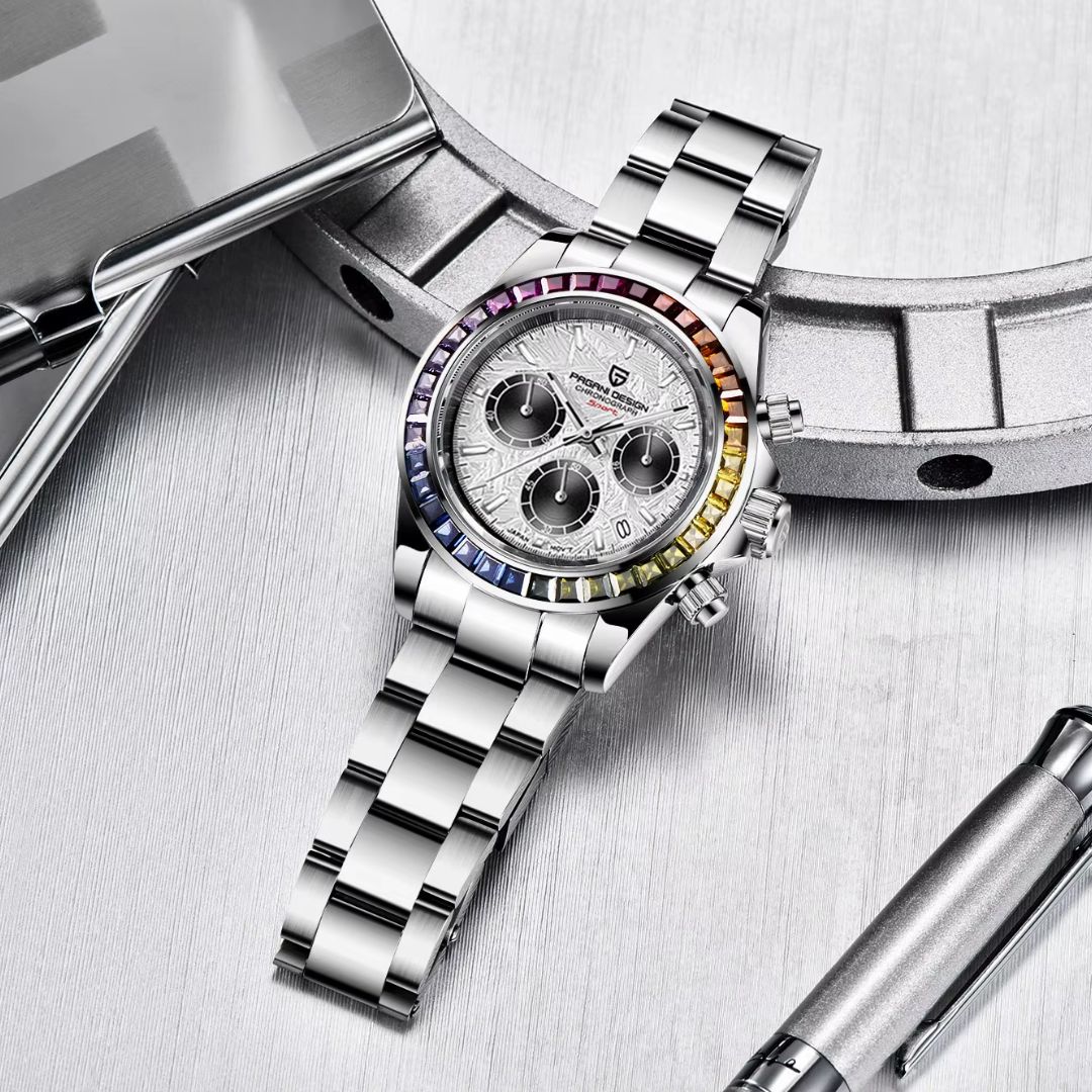 Reloj Cuarzo PAGANI DESIGN DAYTONA RAINBOW, PD-1644 - Blanco Meteorito