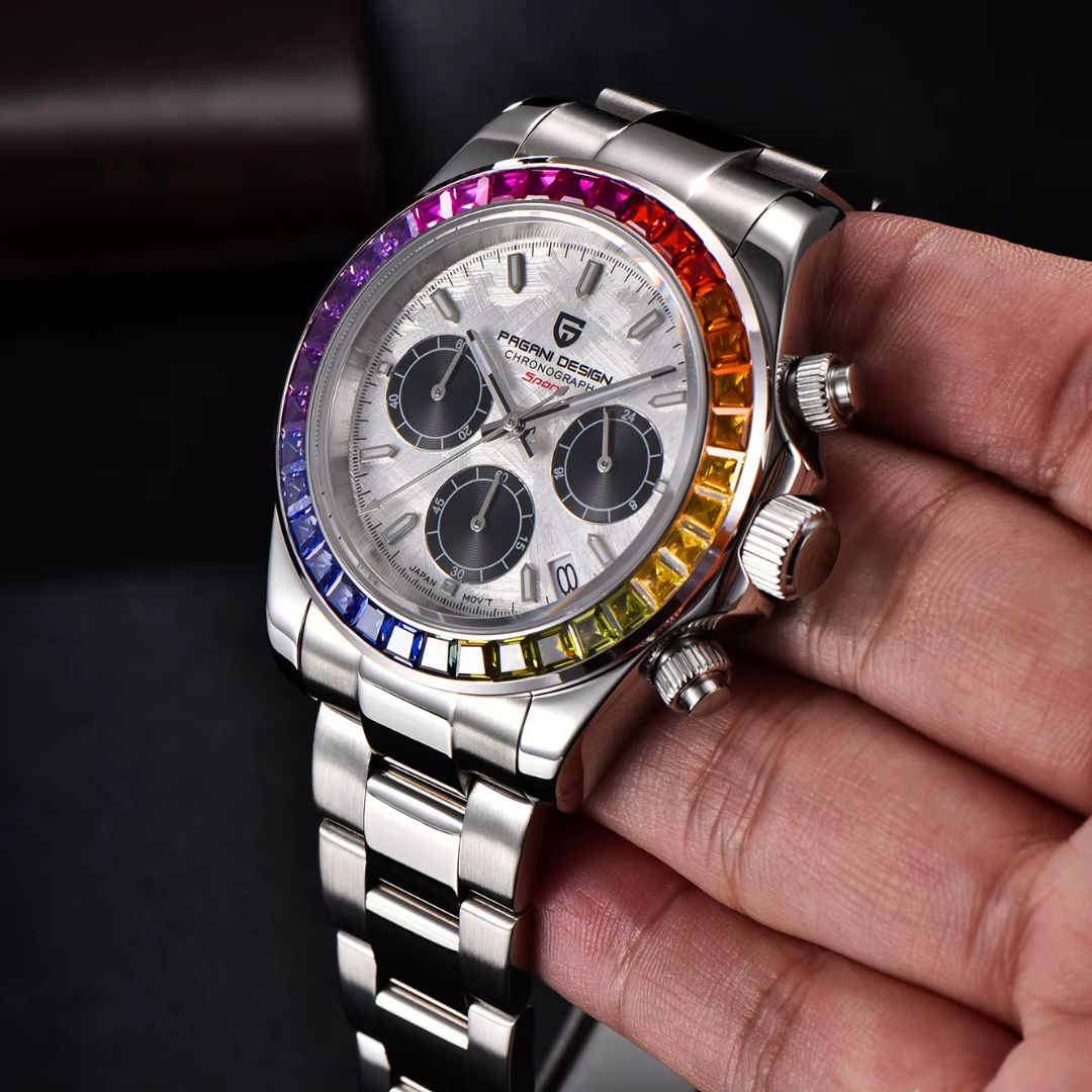 Reloj Cuarzo PAGANI DESIGN DAYTONA RAINBOW, PD-1644 - Blanco Meteorito