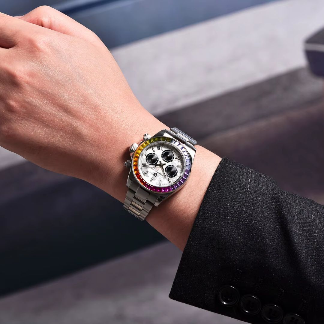 Reloj Cuarzo PAGANI DESIGN DAYTONA RAINBOW, PD-1644 - Blanco Meteorito
