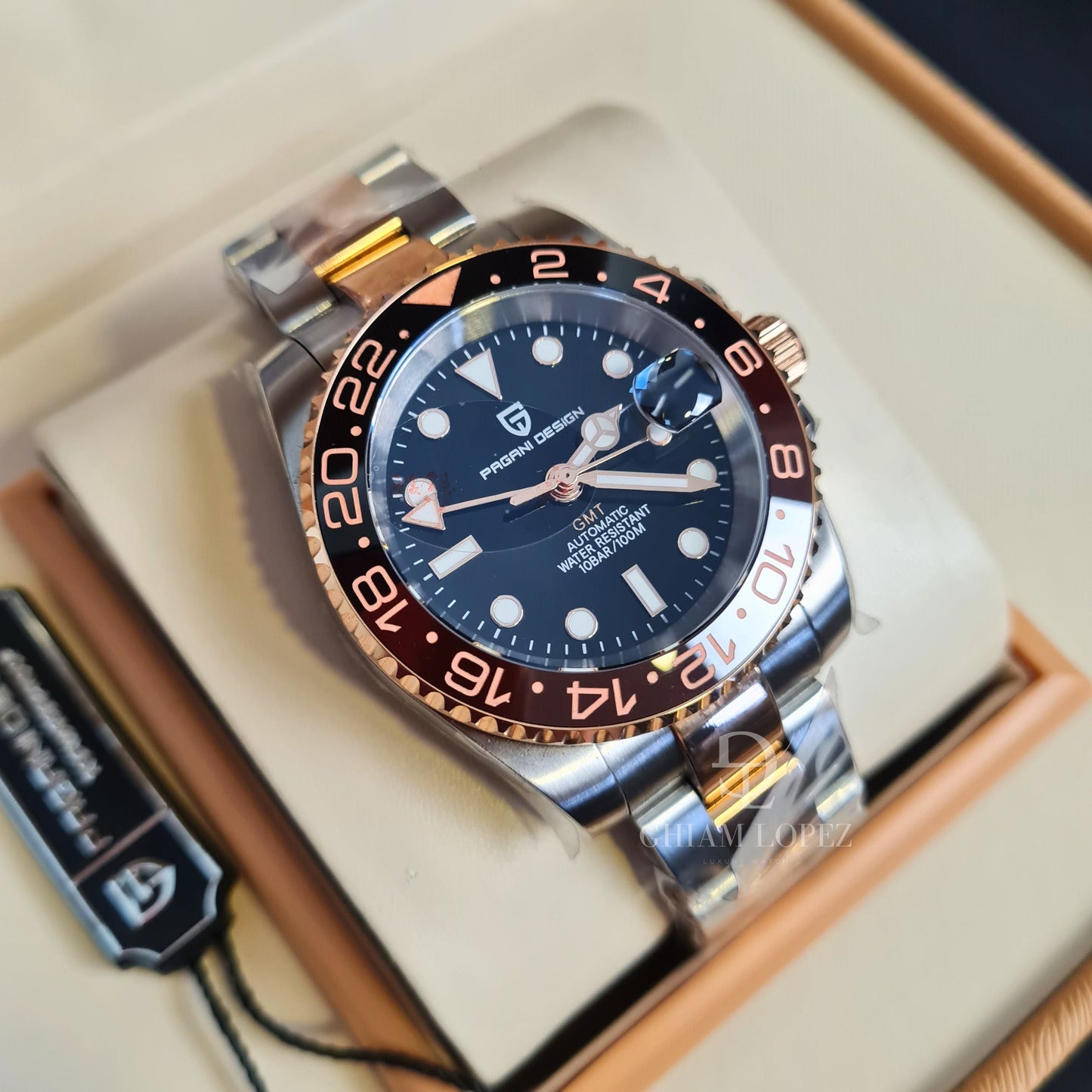 Reloj Automático PAGANI DESIGN GMT MASTER, PD-1662 - Root Beer