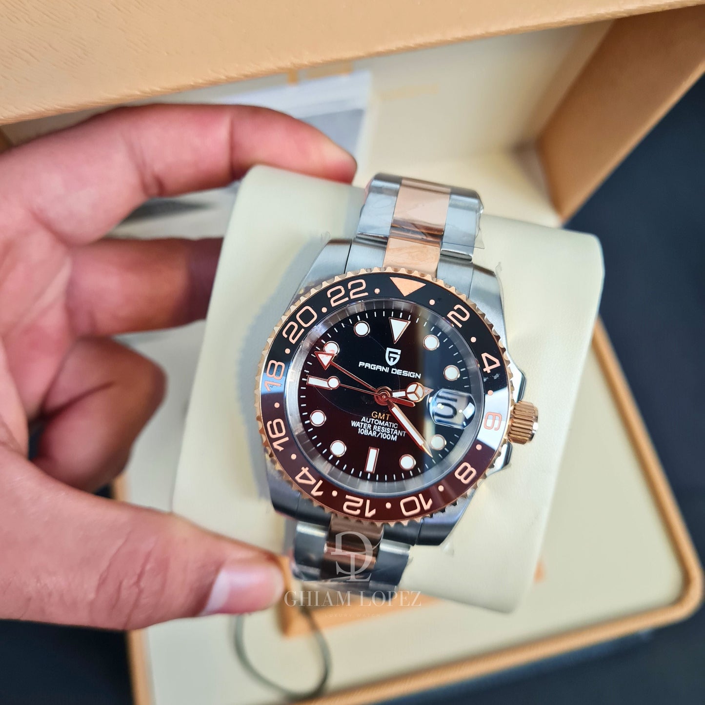 Reloj Automático PAGANI DESIGN GMT MASTER, PD-1662 - Root Beer
