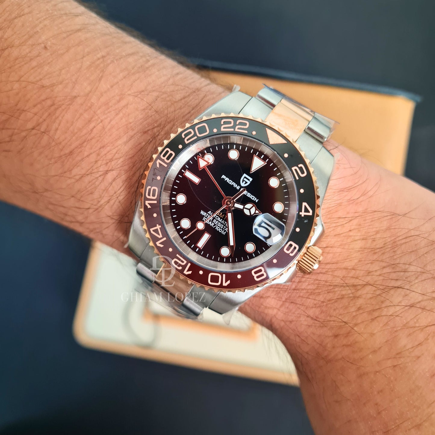 Reloj Automático PAGANI DESIGN GMT MASTER, PD-1662 - Root Beer