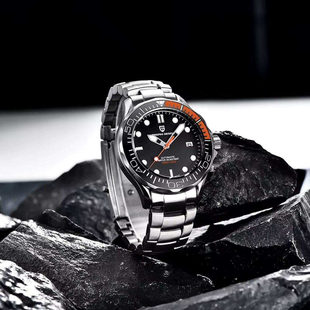 Reloj Automático PAGANI DESIGN SEAMASTER 007, PD-1667 - Naranja Negro