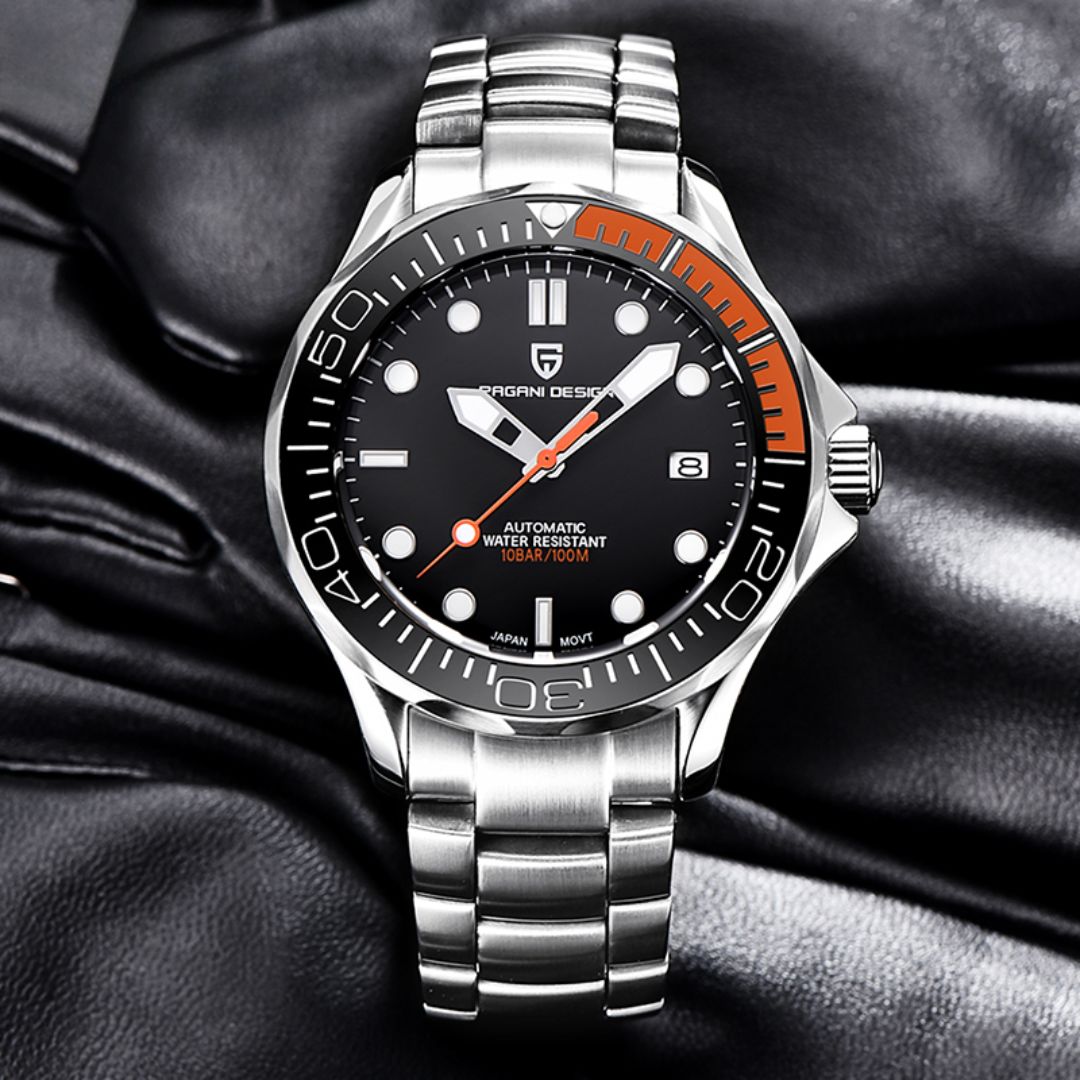 Reloj Automático PAGANI DESIGN SEAMASTER 007, PD-1667 - Naranja Negro