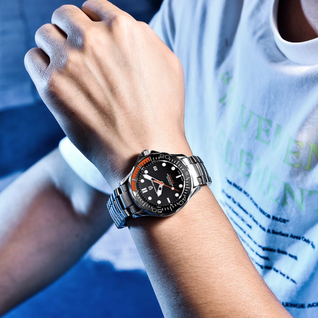 Reloj Automático PAGANI DESIGN SEAMASTER 007, PD-1667 - Naranja Negro