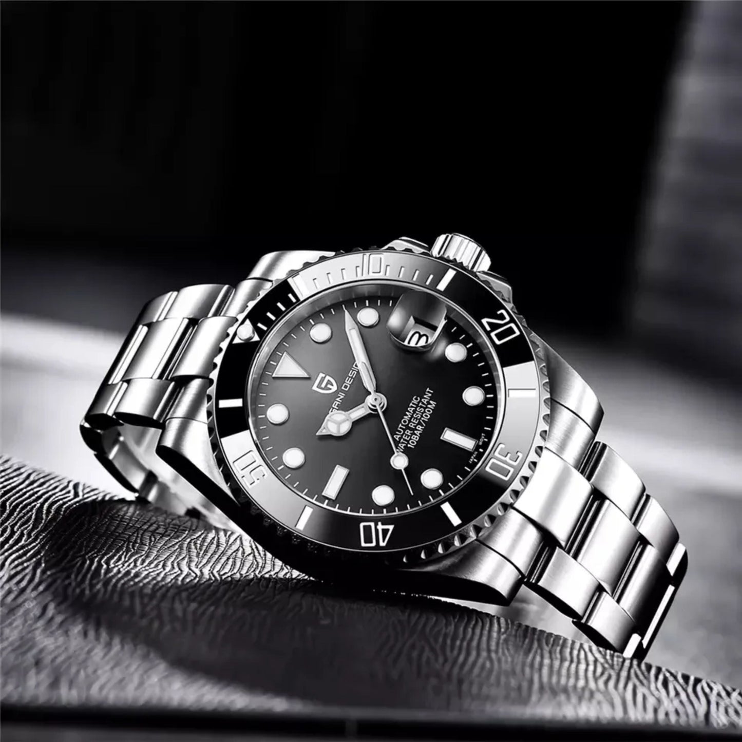 Reloj Automático PAGANI DESIGN SUBMARINER, PD-1661 - Negro