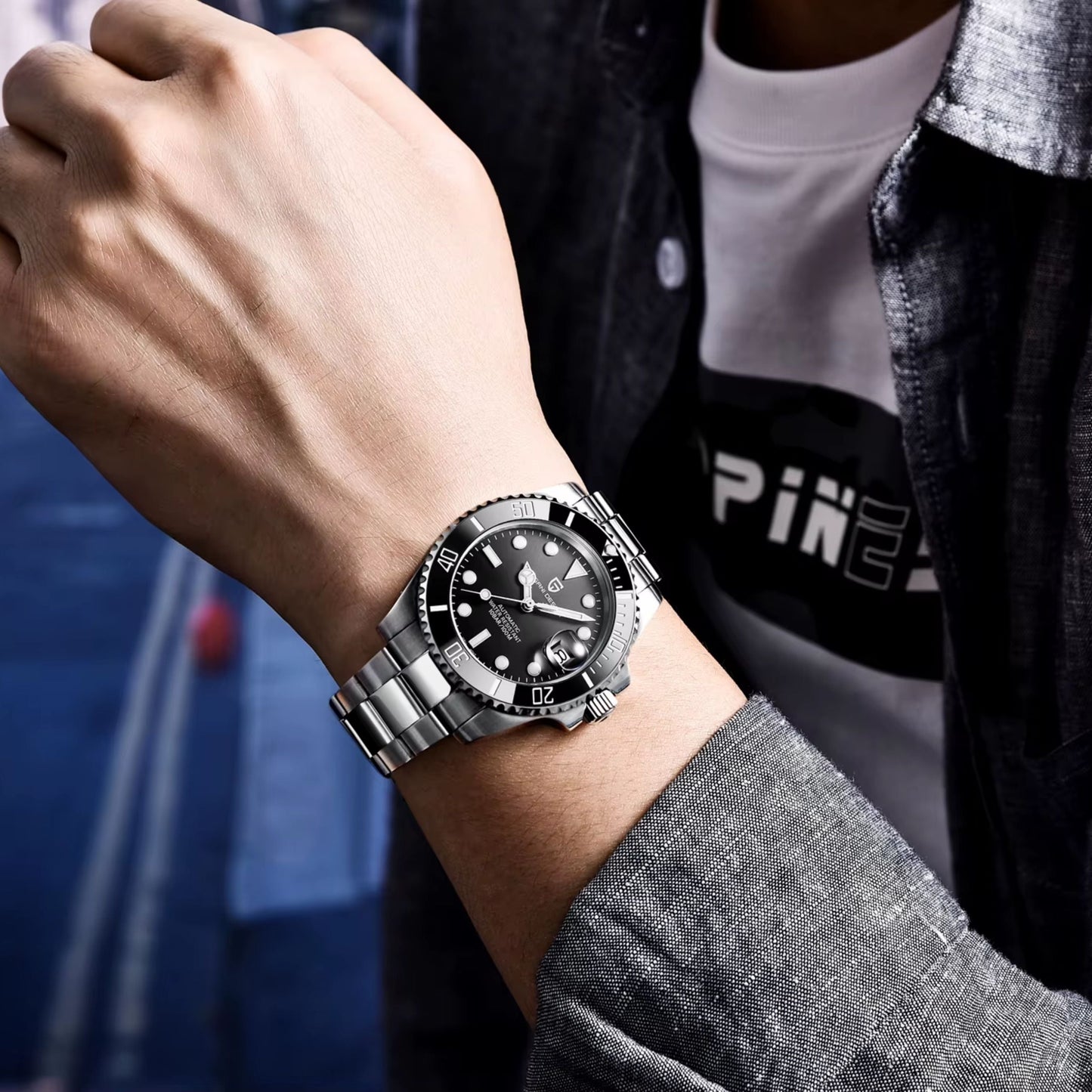 Reloj Automático PAGANI DESIGN SUBMARINER, PD-1661 - Negro