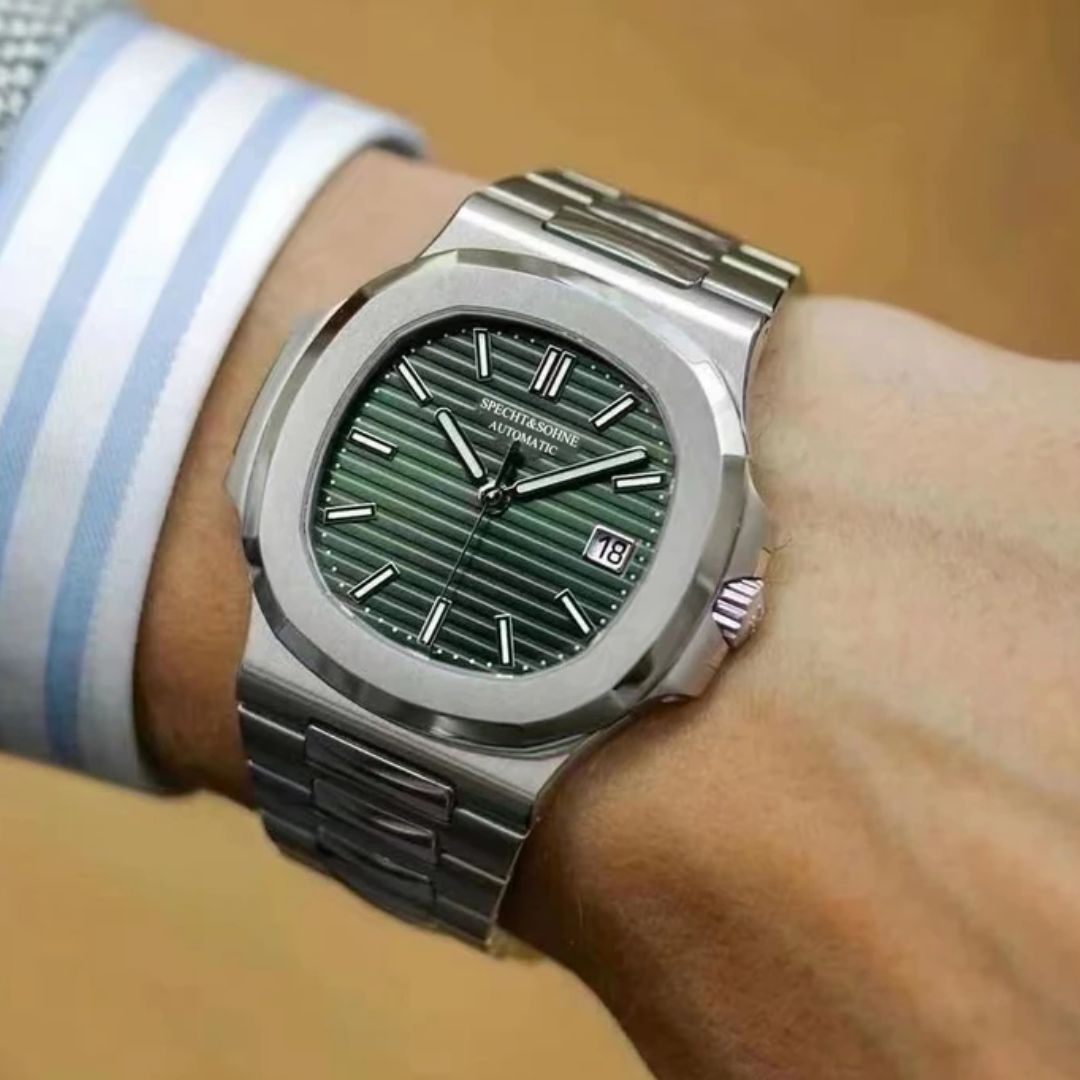 Reloj Automático SPETCH AND SOHNE NAUTILUS, SP0002 - Plata Verde