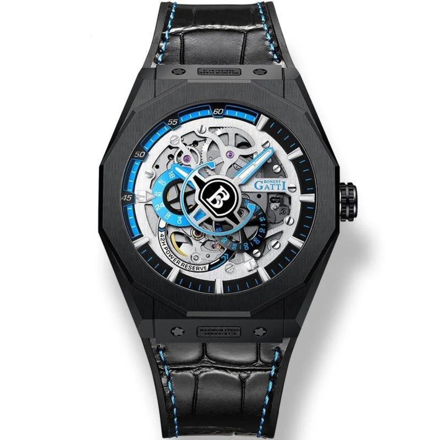 Reloj Automático BONEST GATTI BG7601 Cuero - Negro