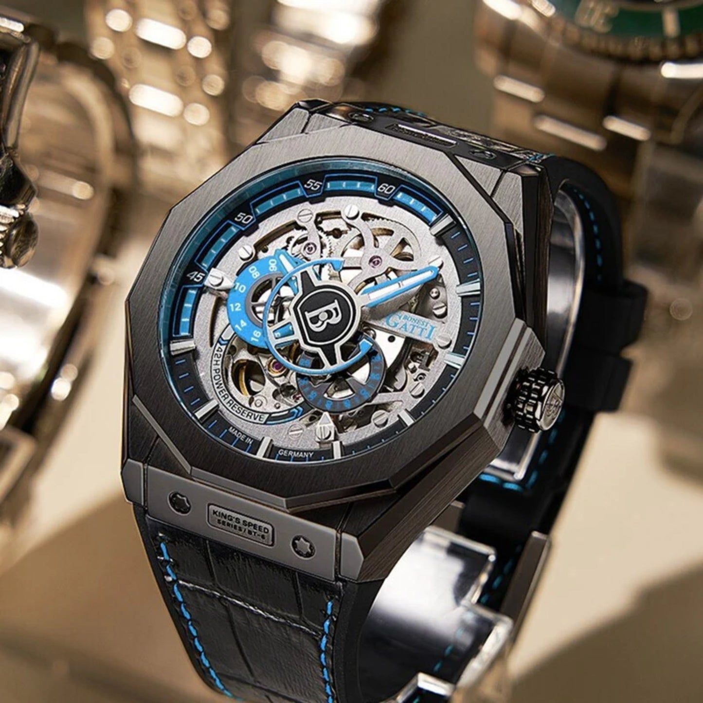 Reloj Automático BONEST GATTI BG7601 Cuero - Negro