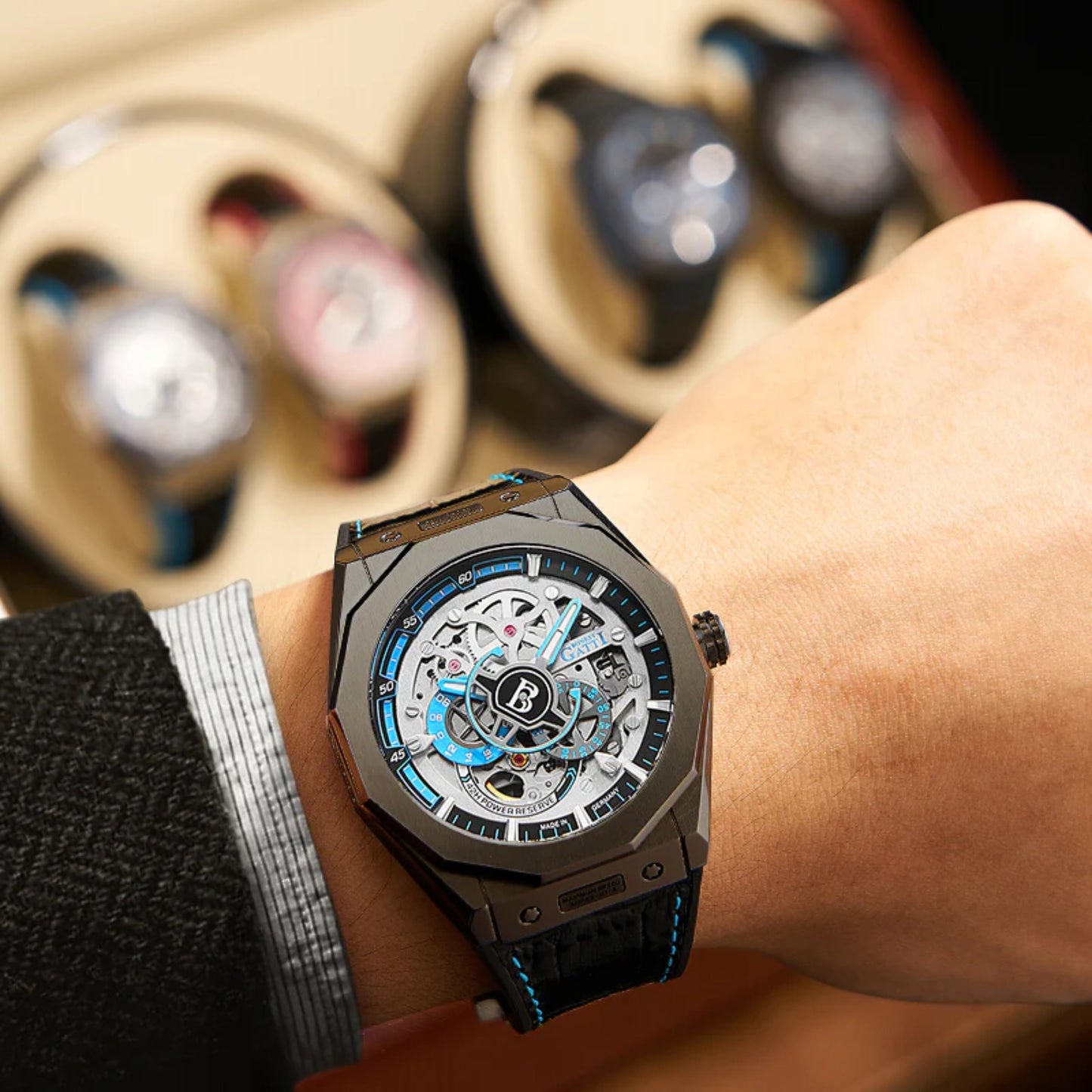 Reloj Automático BONEST GATTI BG7601 Cuero - Negro