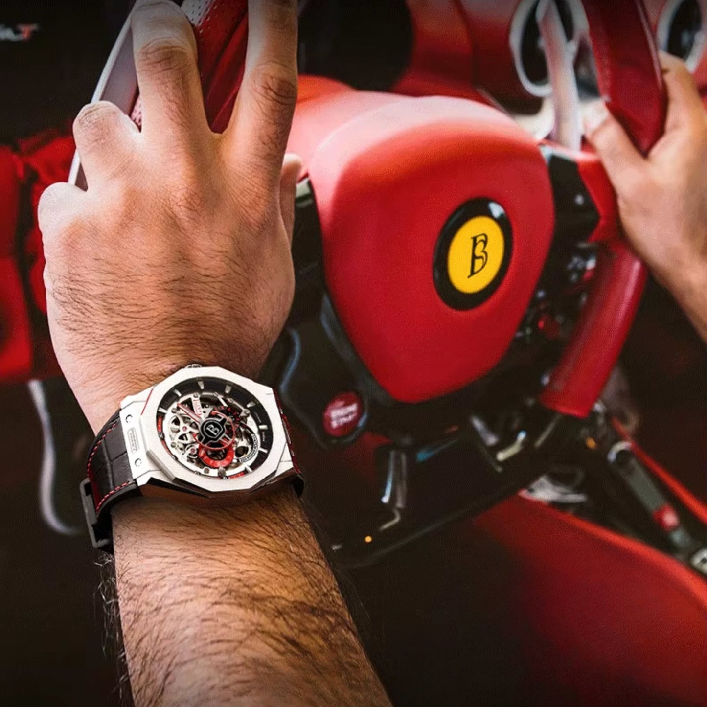 Reloj Automático BONEST GATTI BG7601 Cuero - Rojo