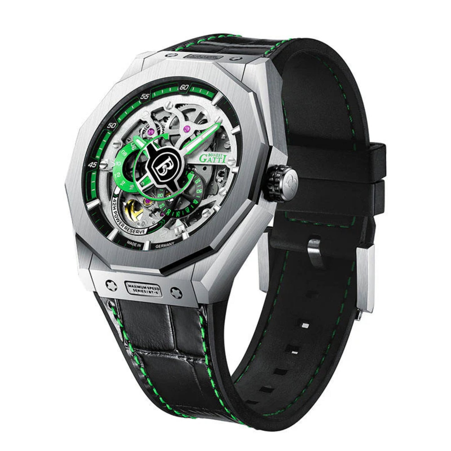 Reloj Automático BONEST GATTI BG7601 Cuero - Verde