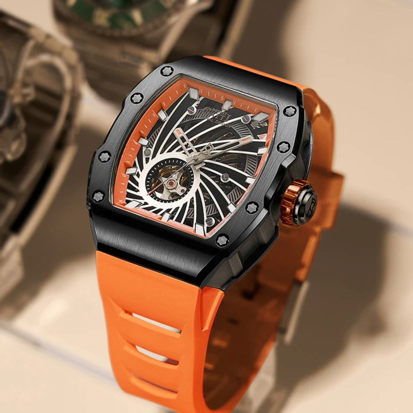 Reloj Automático BONEST GATTI BG9902 - Naranja Negro