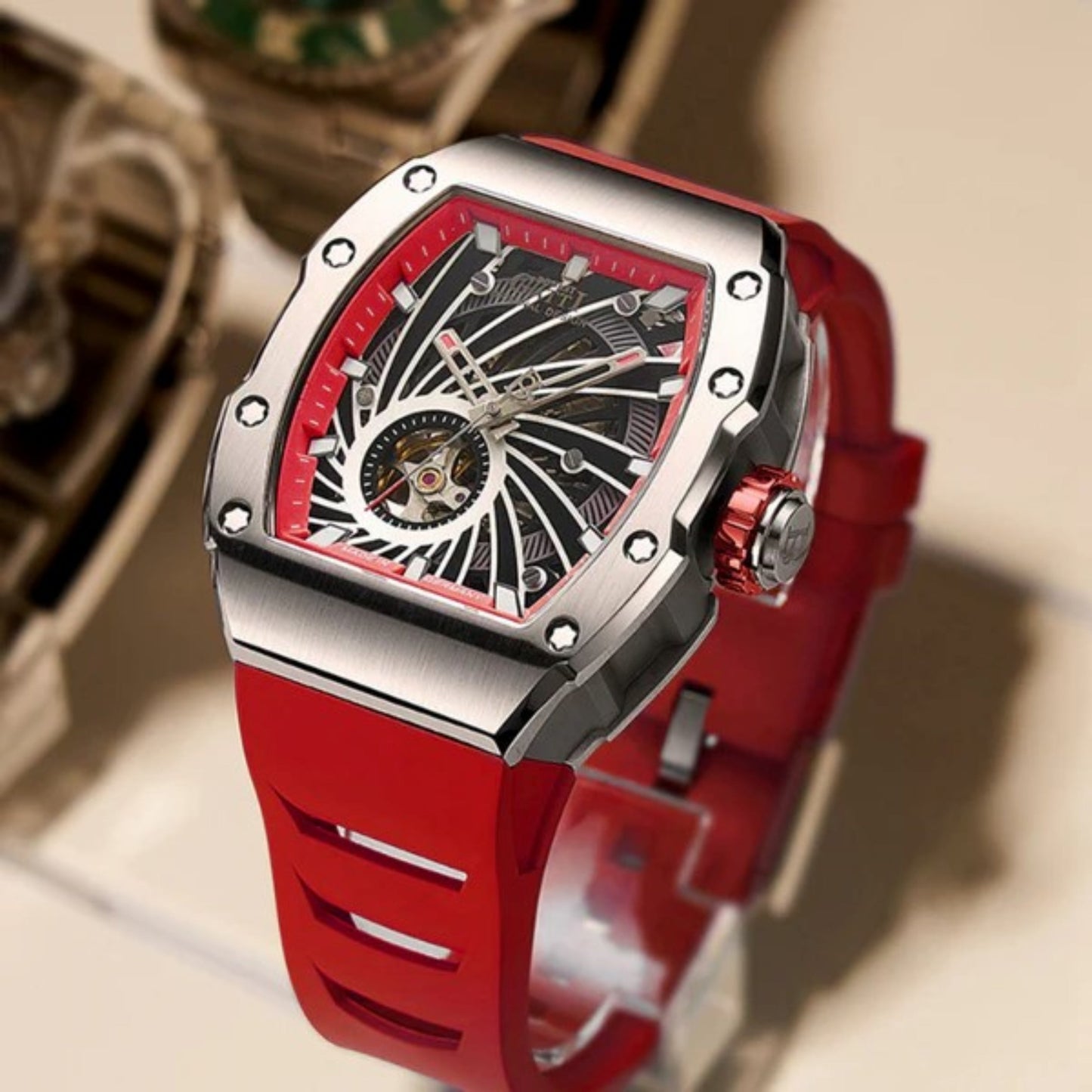 Reloj Automático BONEST GATTI BG9902 - Rojo Plata