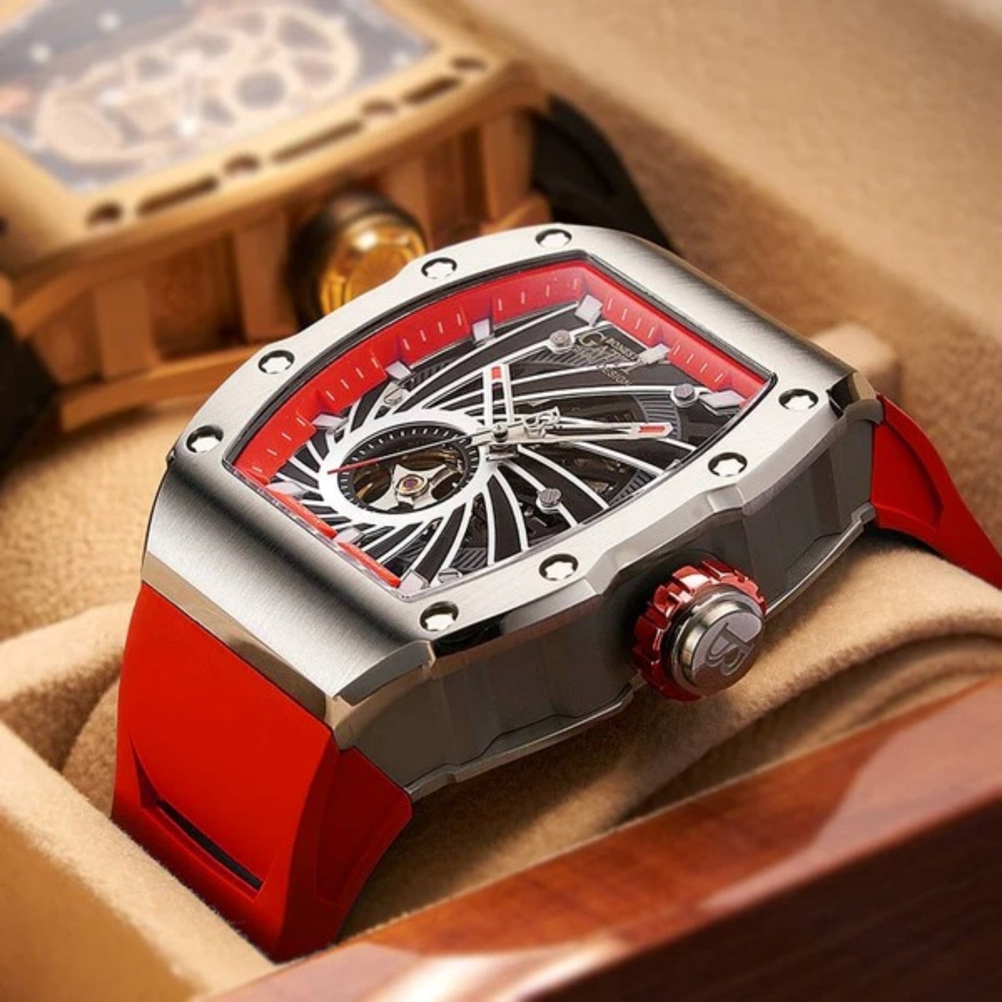 Reloj Automático BONEST GATTI BG9902 - Rojo Plata