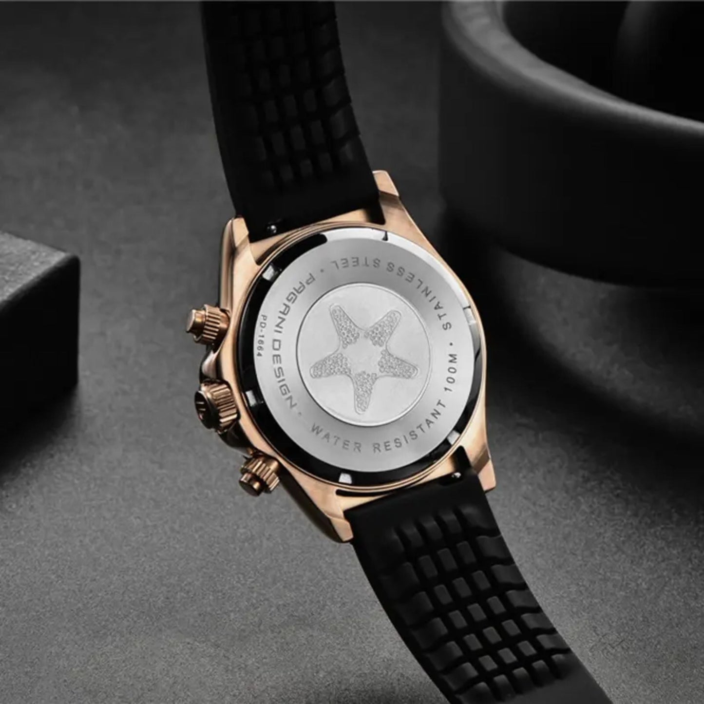Reloj Cuarzo PAGANI DESIGN DAYTONA Caucho, PD-1664 - Oro Negro