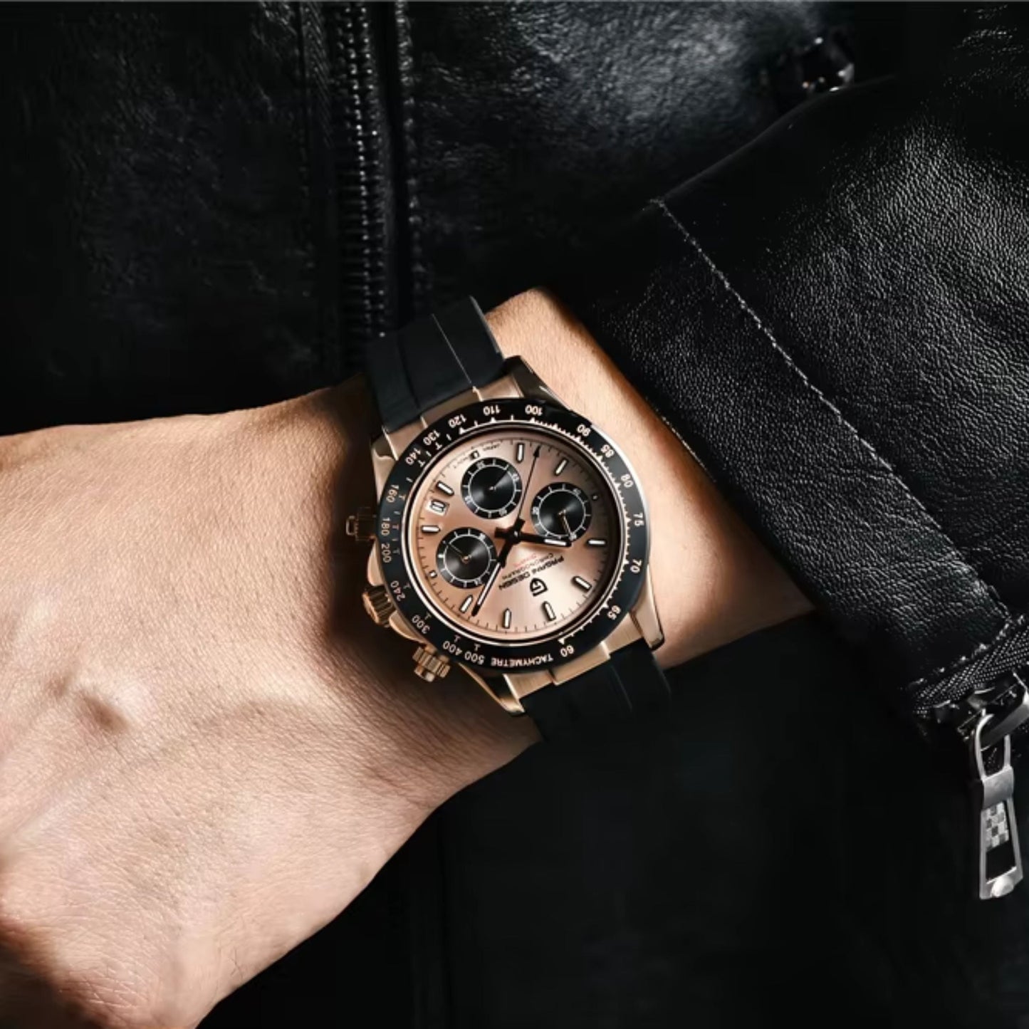 Reloj Cuarzo PAGANI DESIGN DAYTONA Caucho, PD-1664 - Oro Rosa