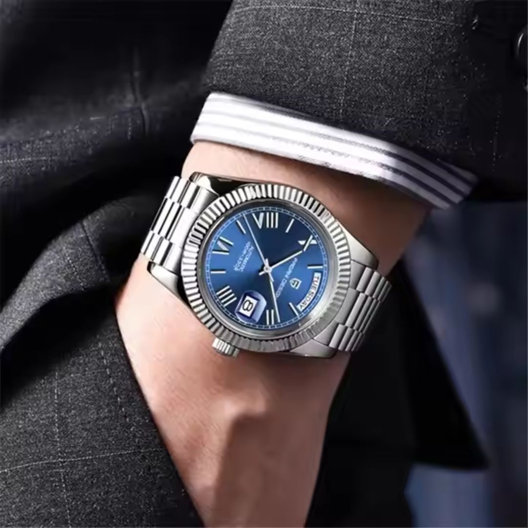Reloj Automático PAGANI DESIGN DAYDATE 40MM, PD-1783 - Plata Azul