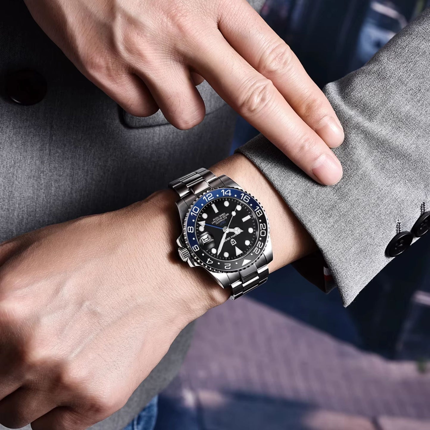 Reloj Automático PAGANI DESIGN GMT MASTER Jubilee, PD-1662 - Batgirl