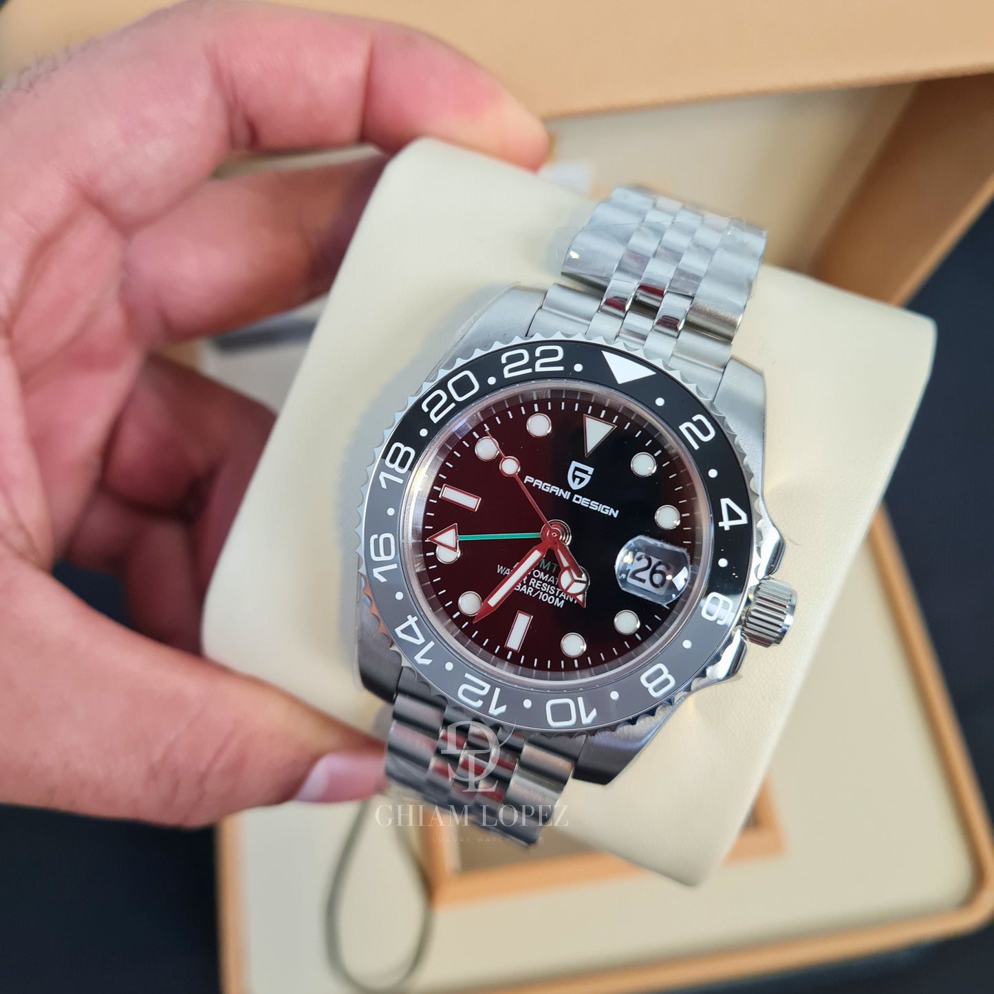 Reloj Automático PAGANI DESIGN GMT MASTER Jubilee, PD-1662 - Bruce Wayne