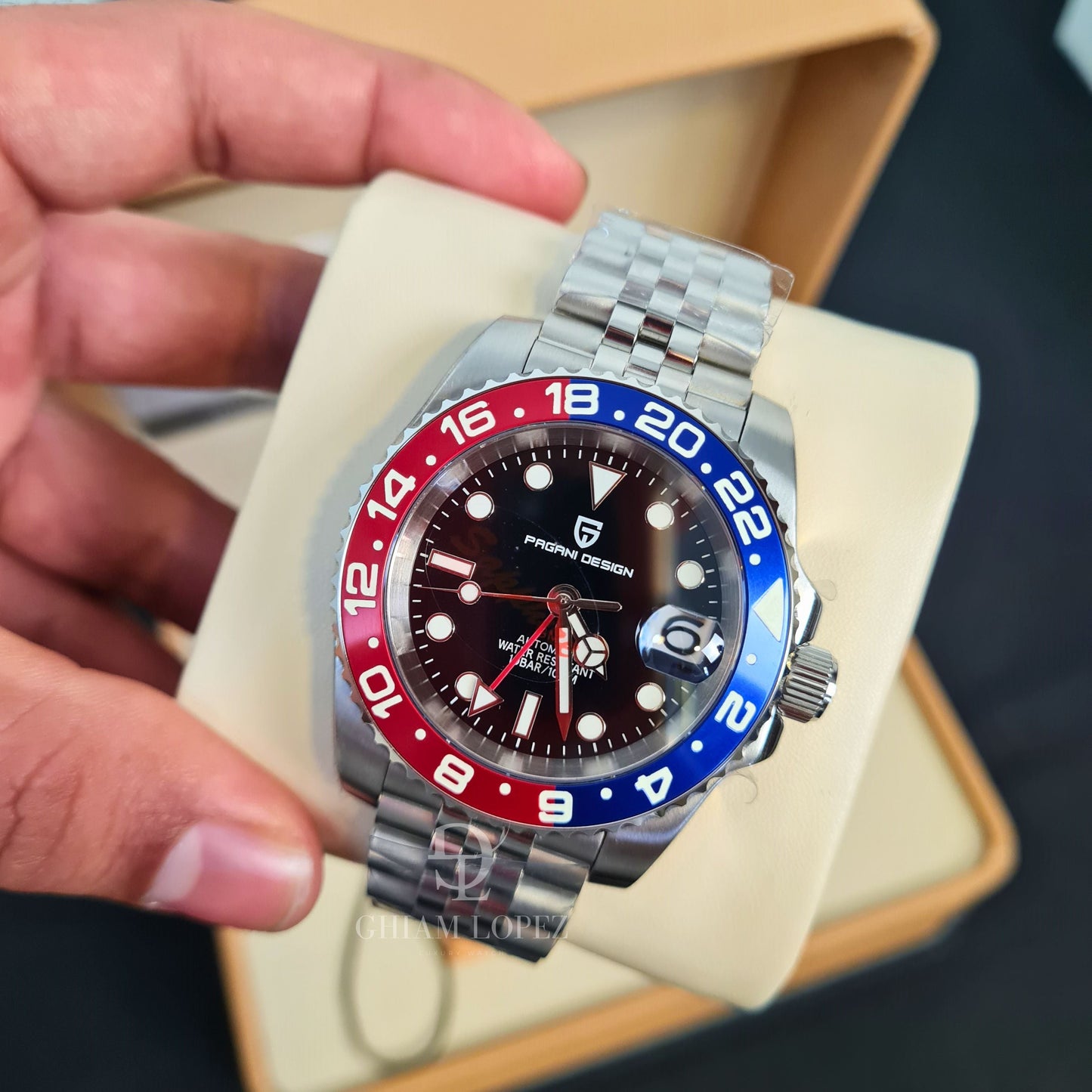 Reloj Automático PAGANI DESIGN GMT MASTER Jubilee, PD-1662 - Pepsi