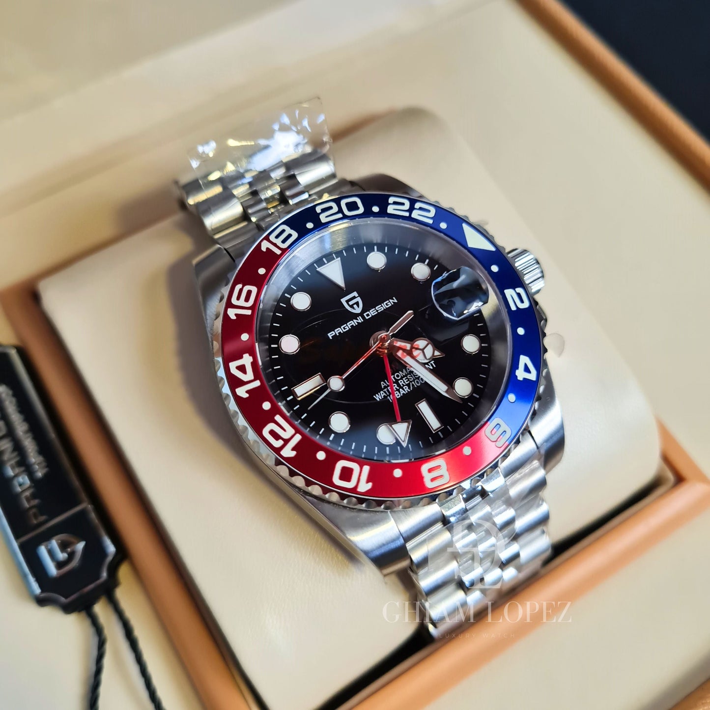 Reloj Automático PAGANI DESIGN GMT MASTER Jubilee, PD-1662 - Pepsi
