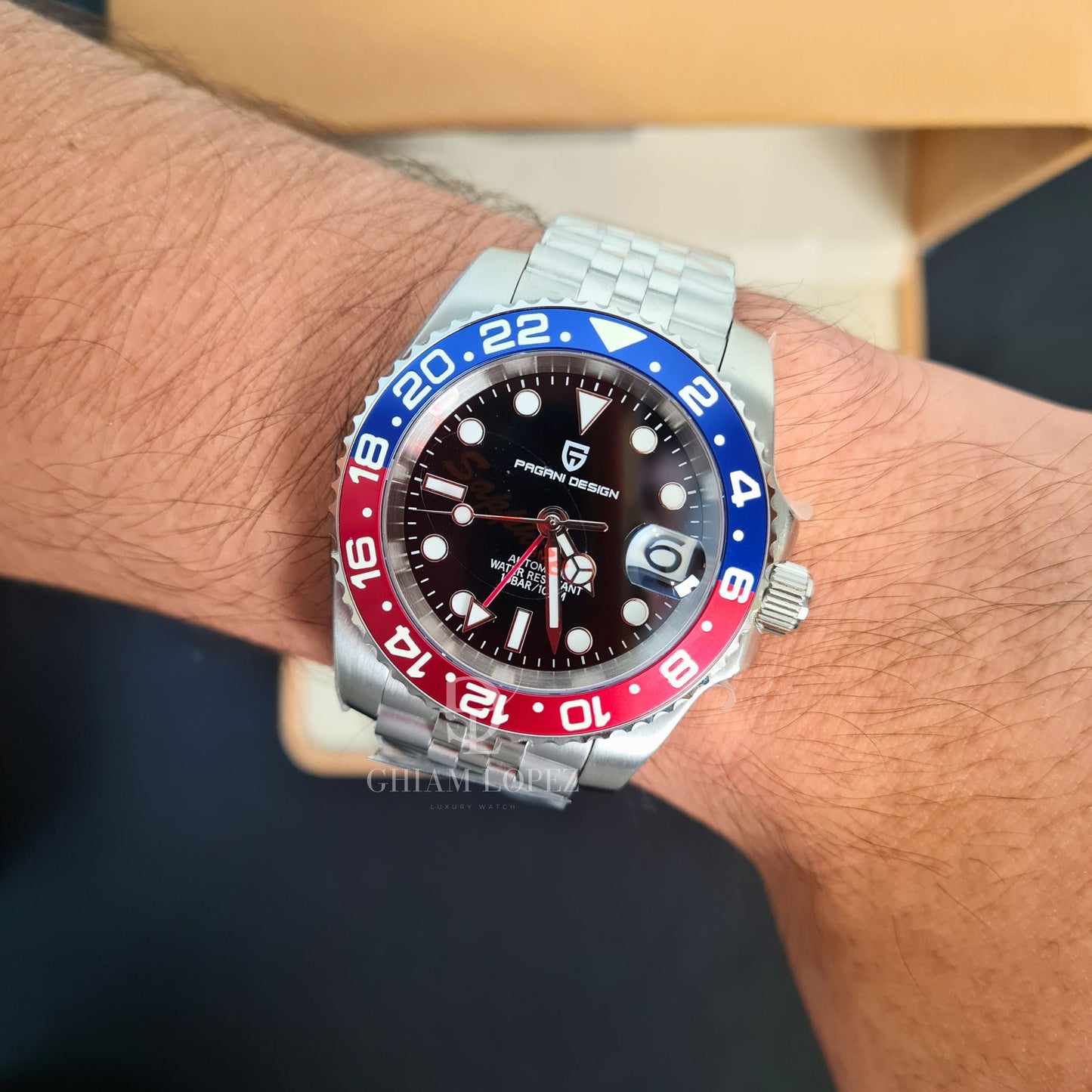 Reloj Automático PAGANI DESIGN GMT MASTER Jubilee, PD-1662 - Pepsi