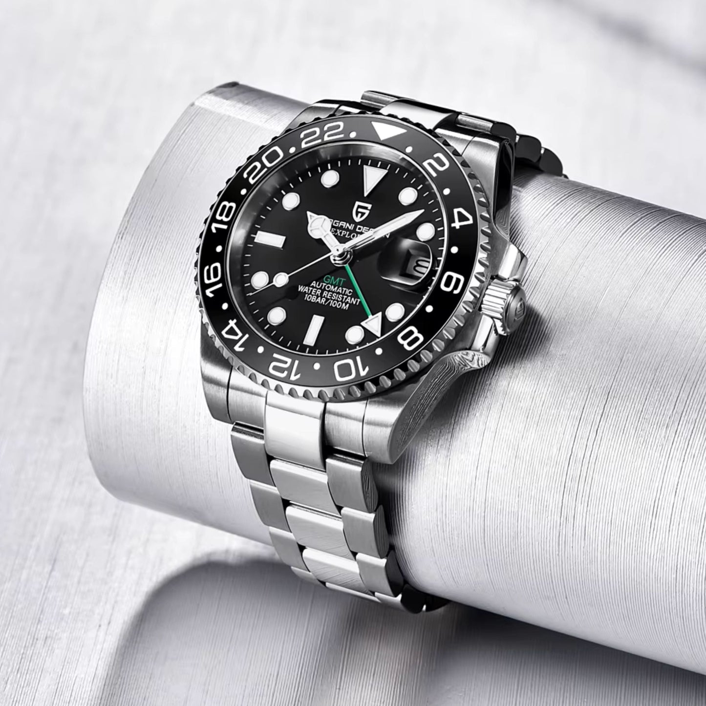 Reloj Automático PAGANI DESIGN GMT MASTER, PD-1662 - Negro