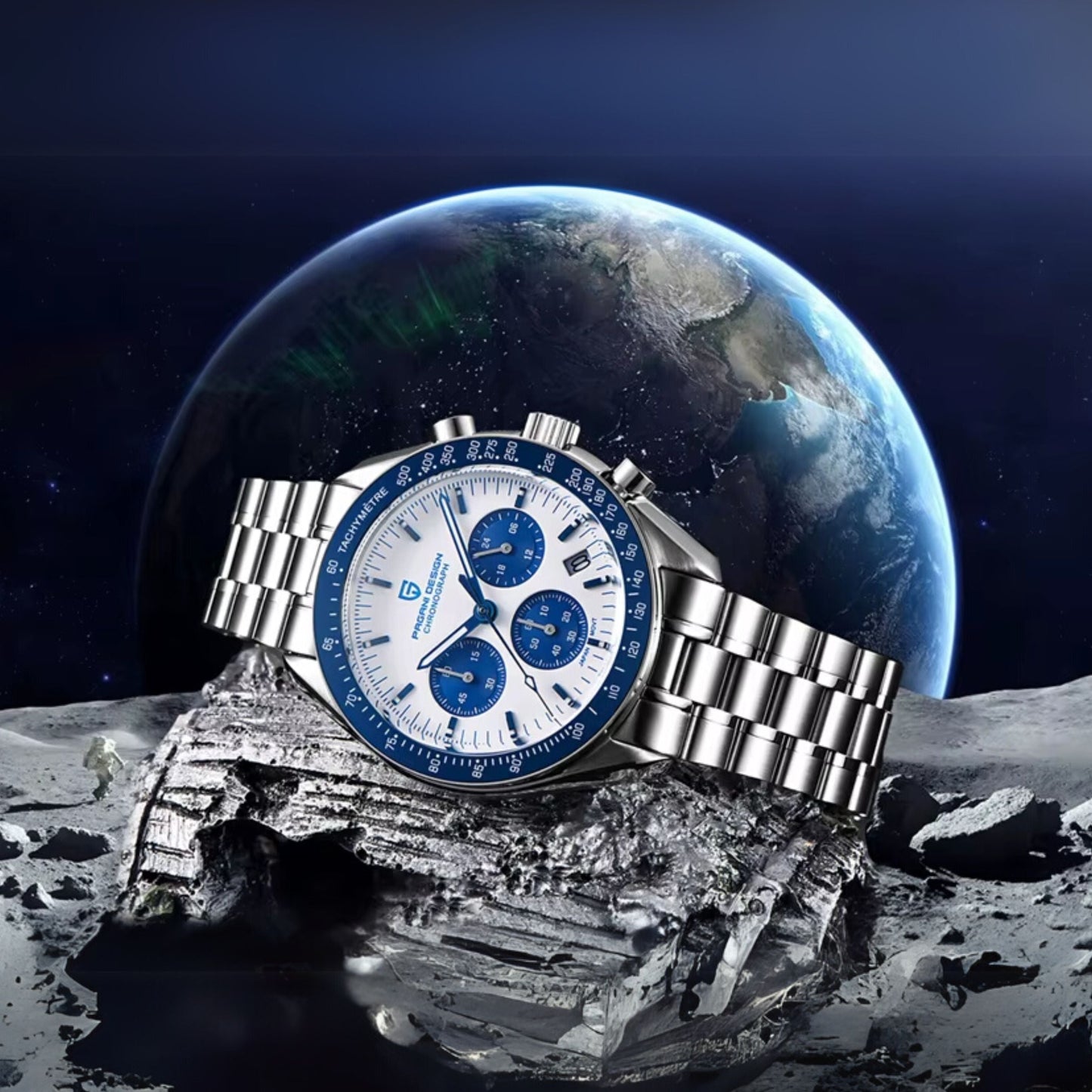Reloj Cuarzo PAGANI DESIGN Moonswatch V3, PD-1701 - Azul