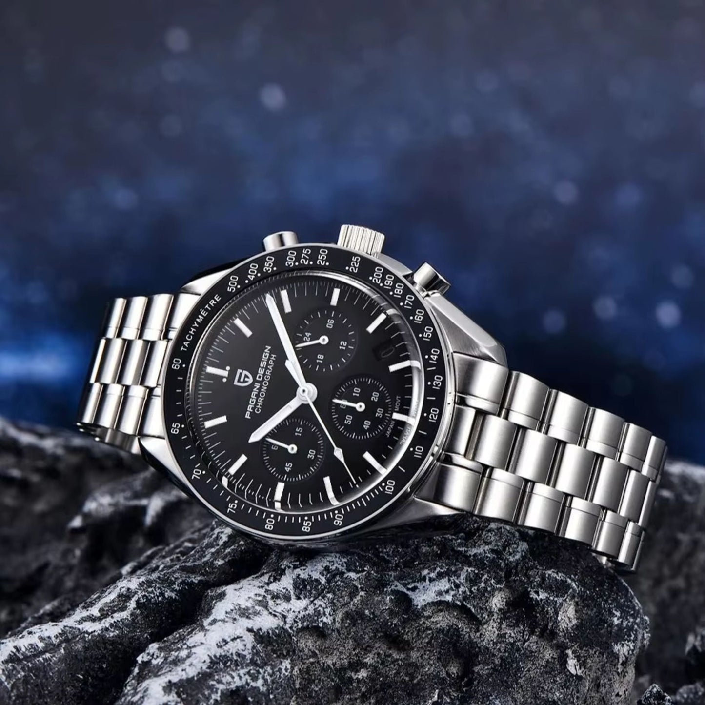 Reloj Cuarzo PAGANI DESIGN Moonswatch V3, PD-1701 - Negro