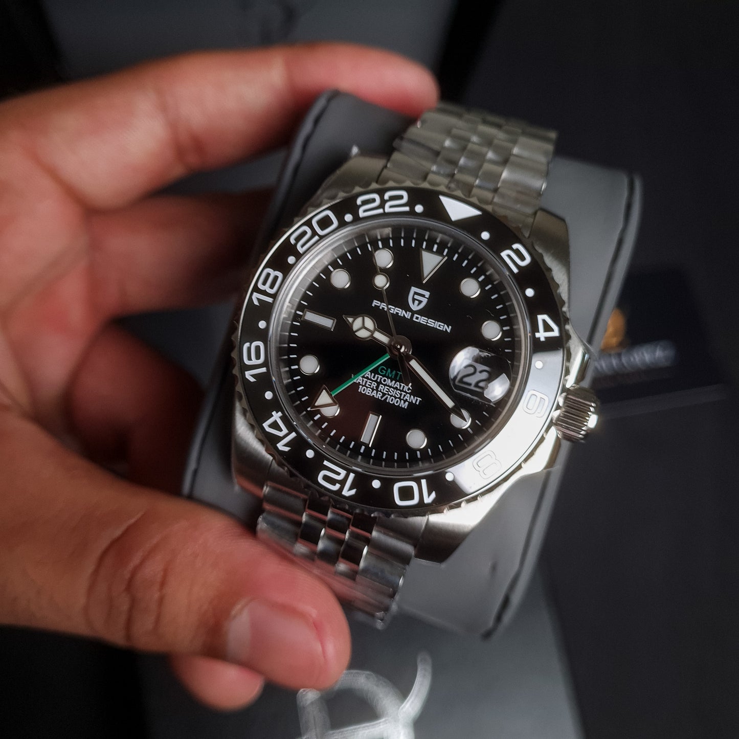 PAGANI DESIGN GMT Master Automático | PD-1662 - Black Dial Jubilee