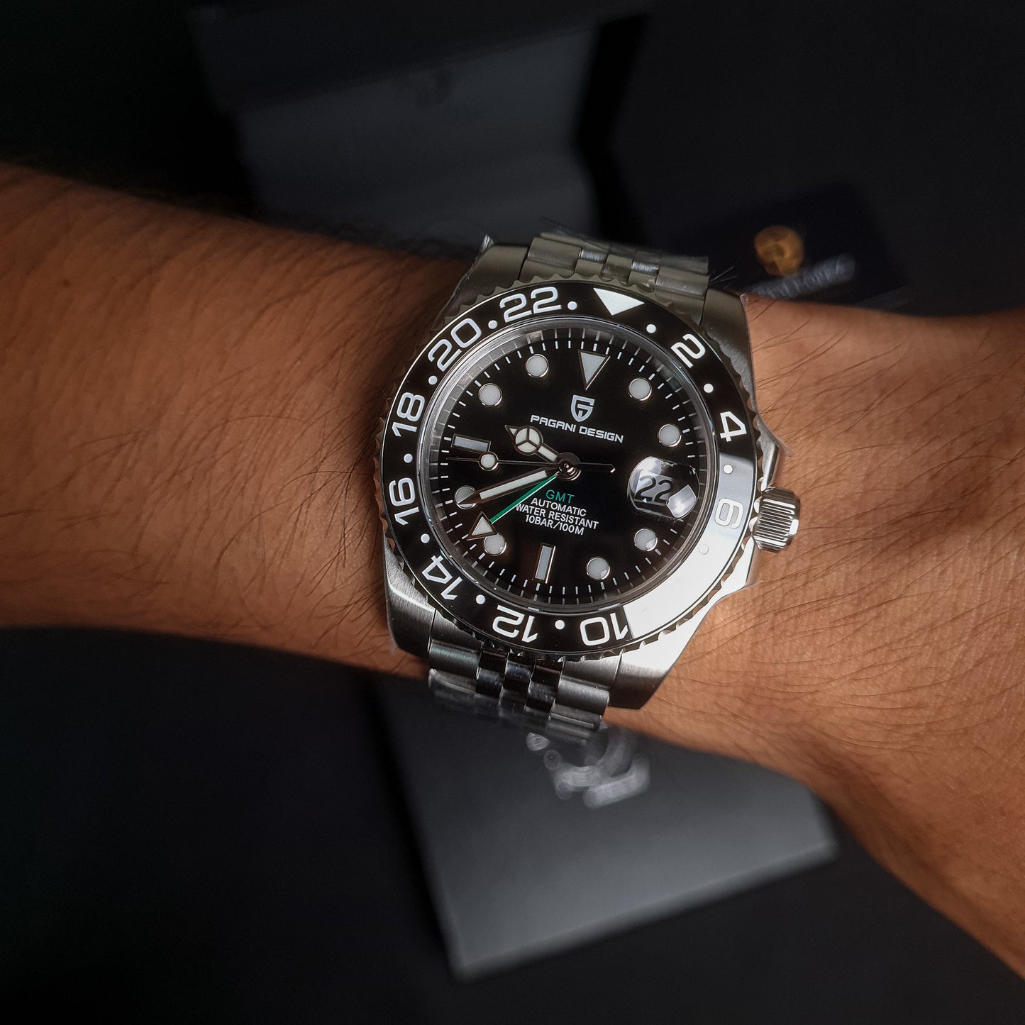 PAGANI DESIGN GMT Master Automático | PD-1662 - Black Dial Jubilee