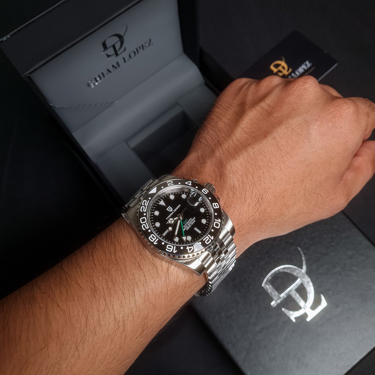PAGANI DESIGN GMT Master Automático | PD-1662 - Black Dial Jubilee