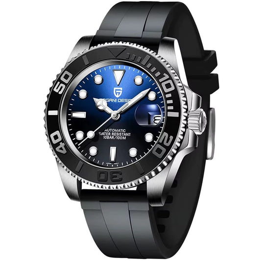 Reloj Automático PAGANI DESIGN YATCH MASTER Caucho, PD-1651 - Azul Oscuro