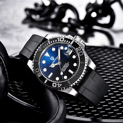 Reloj Automático PAGANI DESIGN YATCH MASTER Caucho, PD-1651 - Azul Oscuro