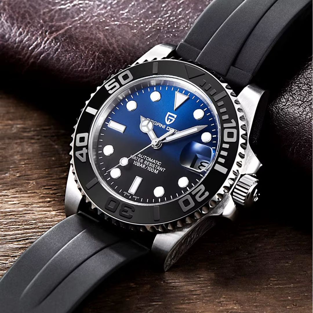Reloj Automático PAGANI DESIGN YATCH MASTER Caucho, PD-1651 - Azul Oscuro